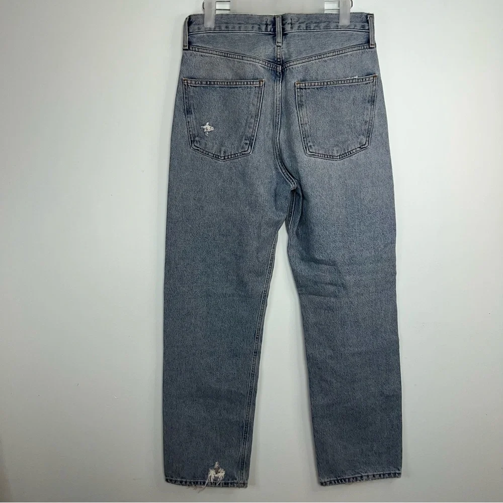 Agolde 90’s High Rise Straight Leg Women's Distressed Light Blue Jeans Size 26 - Picture 6 of 14